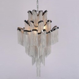 Alumiininen Stream Kattokruunu Designer Riipus valo Hopean Väri Kierreportaat Portaat