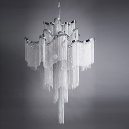 Alumiininen Stream Kattokruunu Designer Riipus valo Hopean Väri Kierreportaat Portaat