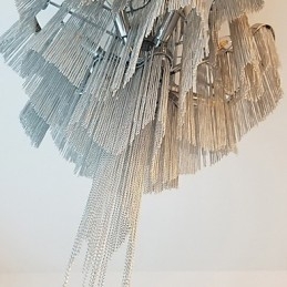 Alumiininen Stream Kattokruunu Designer Riipus valo Hopean Väri Kierreportaat Portaat