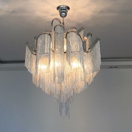 Alumiininen Stream Kattokruunu Designer Riipus valo Hopean Väri Kierreportaat Portaat