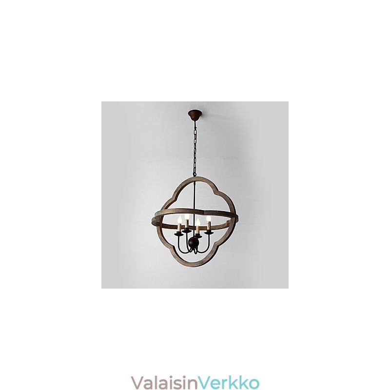 Vintage Metal Amercian Industrial Loft Maalaus Väri Puinen Kattokruunu Lamppu Sisätilojen Koristele riippuvalaisin