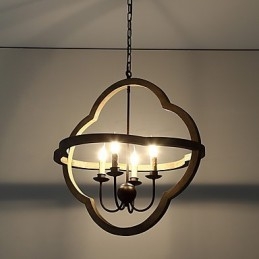 Vintage Metal Amercian Industrial Loft Maalaus Väri Puinen Kattokruunu Lamppu Sisätilojen Koristele riippuvalaisin