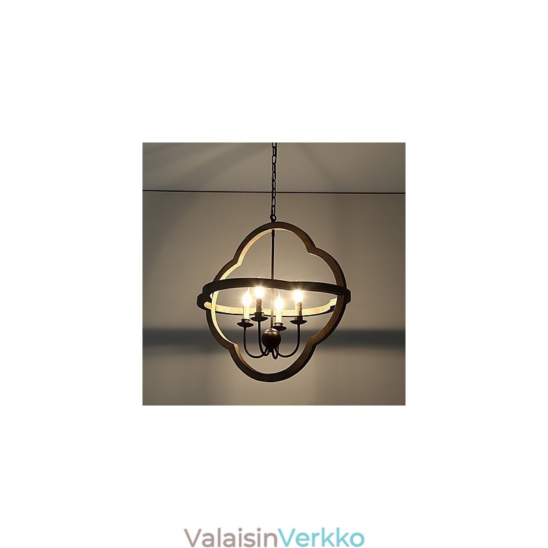 Vintage Metal Amercian Industrial Loft Maalaus Väri Puinen Kattokruunu Lamppu Sisätilojen Koristele riippuvalaisin