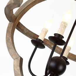 Vintage Metal Amercian Industrial Loft Maalaus Väri Puinen Kattokruunu Lamppu Sisätilojen Koristele riippuvalaisin