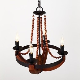 Neljä kevyttä vintage-maalausominaisuutta Mini-tyylinen puinen bambu-kattokruunulamppu koristeellinen riippuvalaisin