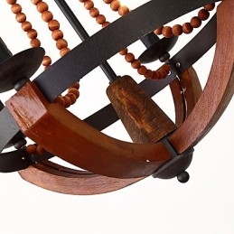 Neljä kevyttä vintage-maalausominaisuutta Mini-tyylinen puinen bambu-kattokruunulamppu koristeellinen riippuvalaisin