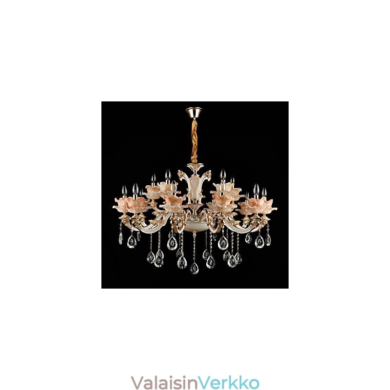 Riipus kevyt sinkkiseosominaisuus Crystal Mini Style Metalli sisäkauppoihin 15 polttimoa