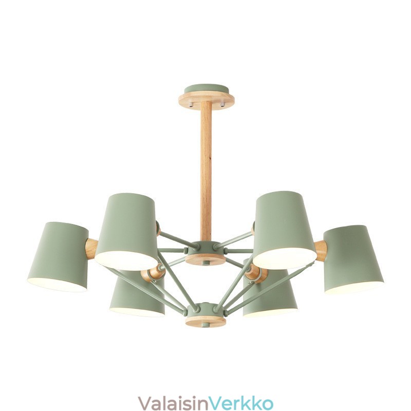 Monivärinen Macaron Wood Vintage Painting Feature Metal Kattokruunu