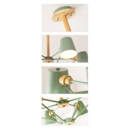 Monivärinen Macaron Wood Vintage Painting Feature Metal Kattokruunu
