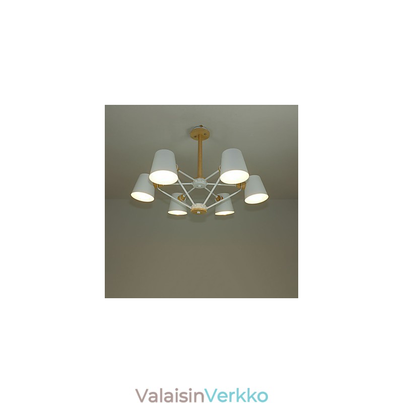 Monivärinen Macaron Wood Vintage Painting Feature Metal Kattokruunu