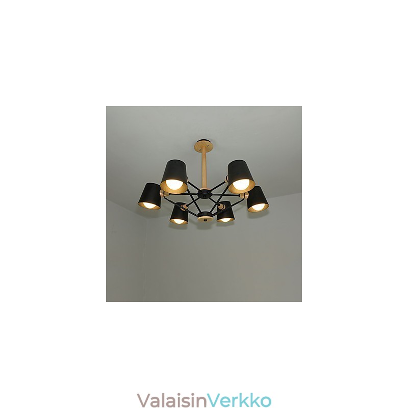Monivärinen Macaron Wood Vintage Painting Feature Metal Kattokruunu