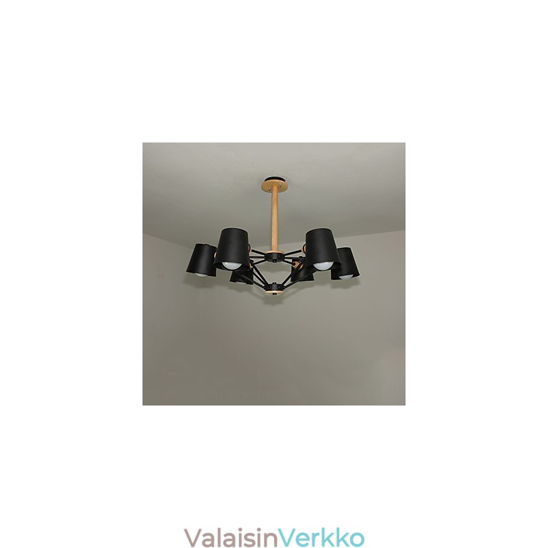 Monivärinen Macaron Wood Vintage Painting Feature Metal Kattokruunu