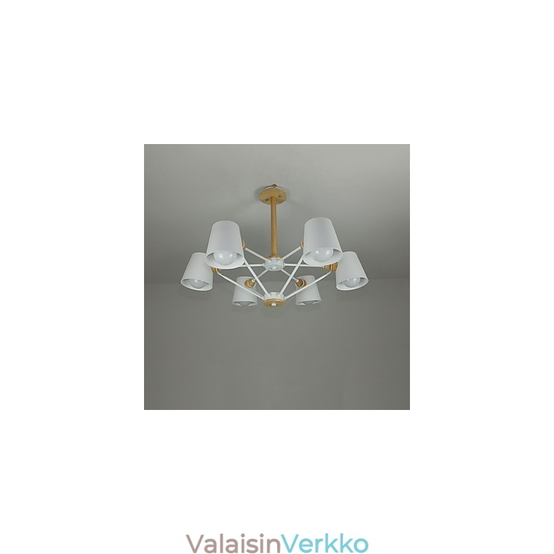 Monivärinen Macaron Wood Vintage Painting Feature Metal Kattokruunu