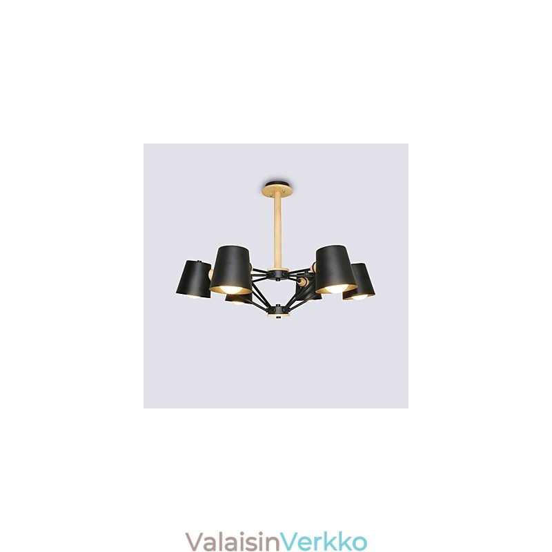 Monivärinen Macaron Wood Vintage Painting Feature Metal Kattokruunu