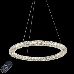 Moderni Ring Crystal Katto-riippuvalo Kristallikruunu Valo Sisävalaisimet Valaisimet Himmennettävä kaukosäätimellä