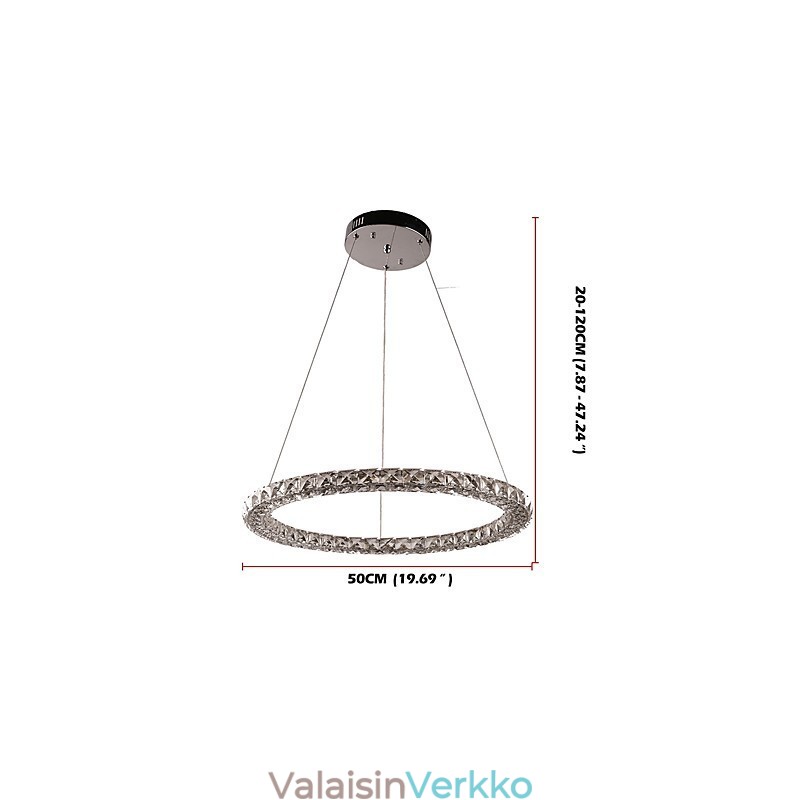 Moderni Ring Crystal Katto-riippuvalo Kristallikruunu Valo Sisävalaisimet Valaisimet Himmennettävä kaukosäätimellä