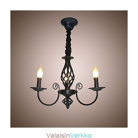 Eurooppalaistyylinen kattokruunu 3 valoa kattokruunu yksinkertaiset valot luovat rautakynttilälamput