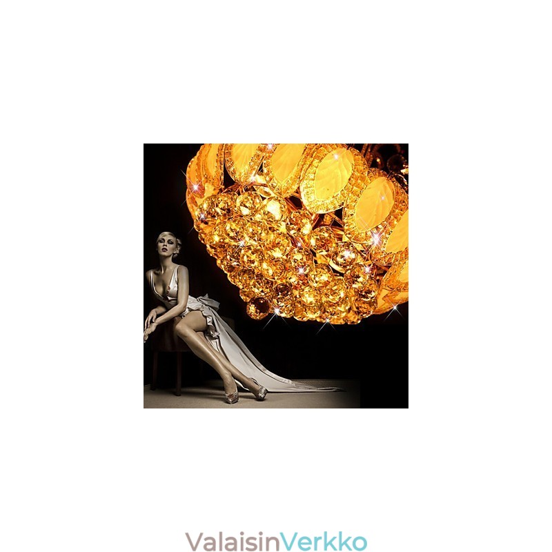 Moderni ylellinen kattokruunu, kristalliriippuvalaisin halkaisija 50 cm, sisältää 8 polttimoa