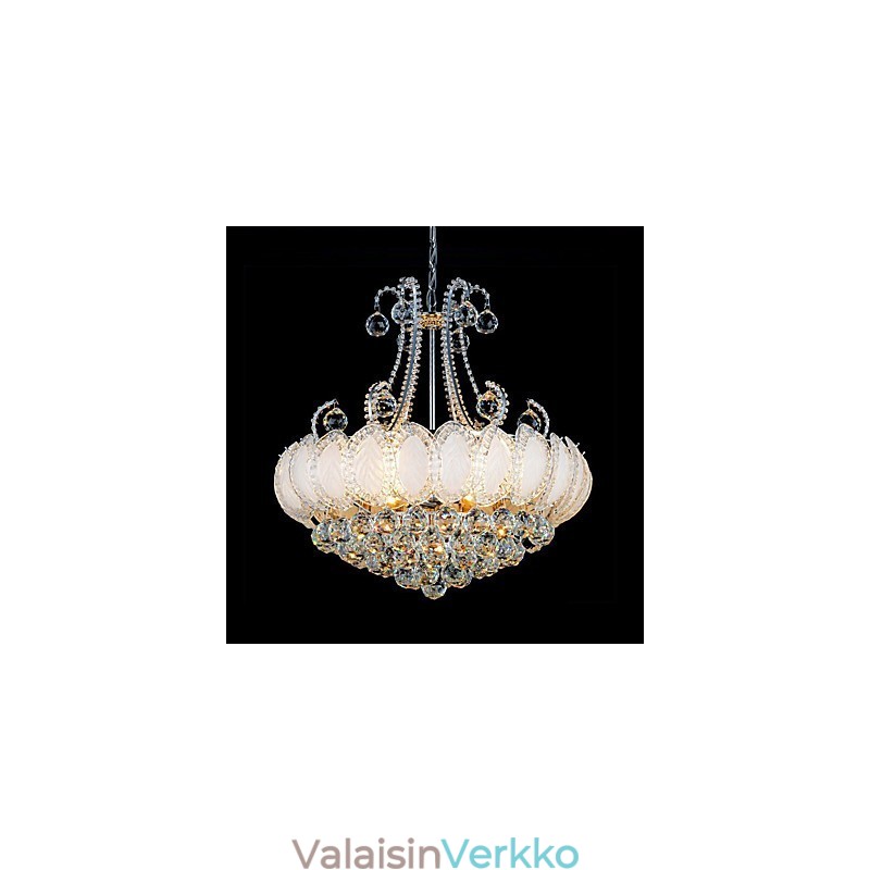 Moderni ylellinen kattokruunu, kristalliriippuvalaisin halkaisija 50 cm, sisältää 8 polttimoa