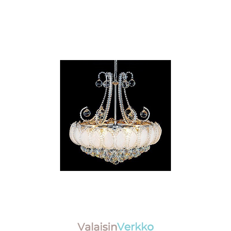 Moderni ylellinen kattokruunu, kristalliriippuvalaisin halkaisija 50 cm, sisältää 8 polttimoa