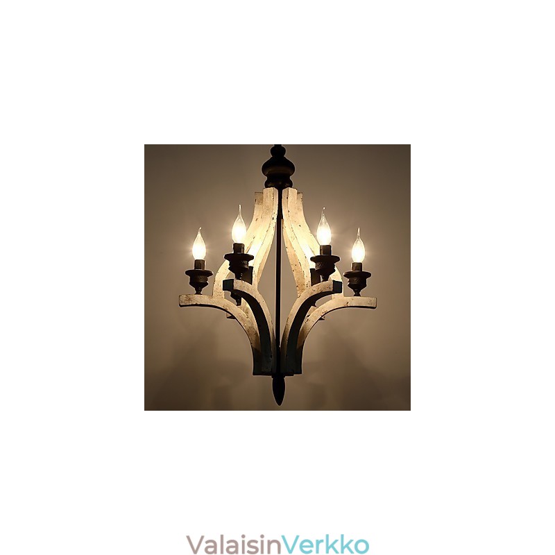 Vintage-maalausominaisuus Mini-tyylinen puinen bambu-kattokruunulamppu koristeellinen riippuvalaisin