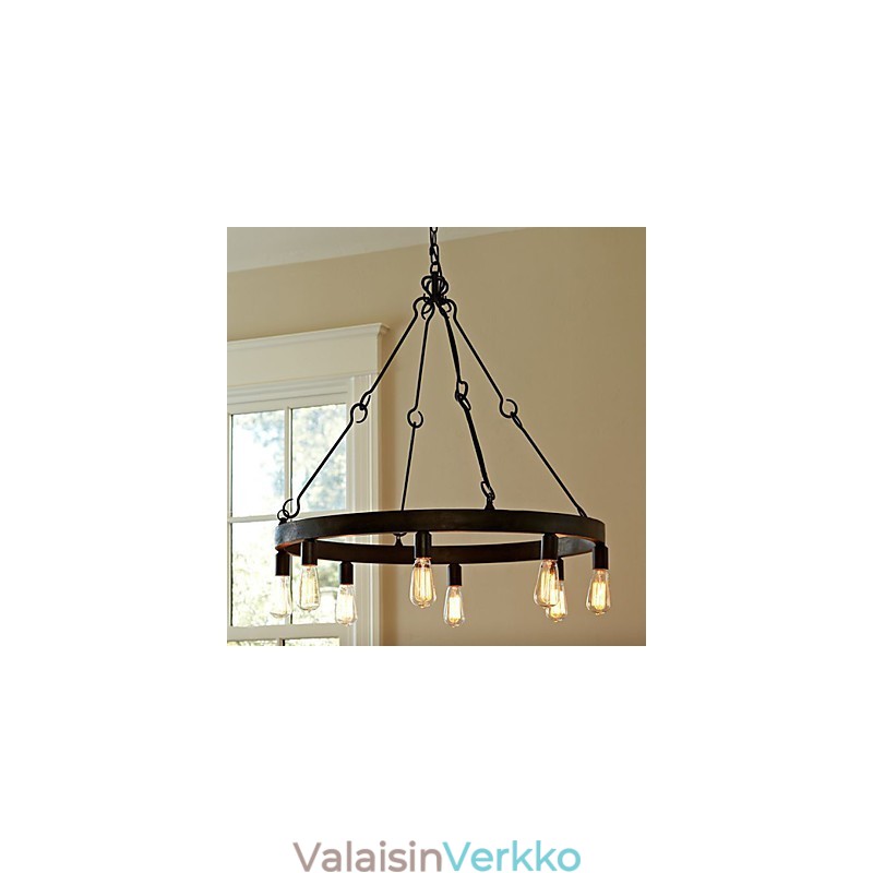 Retrotyylinen rautainen riippuvalaisin 8 valolla