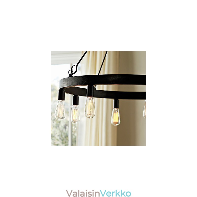 Retrotyylinen rautainen riippuvalaisin 8 valolla
