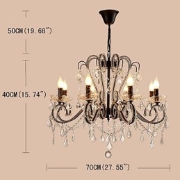 8 Lights Crystal Kattokruunu Moderni Nykyaikainen Perinteinen Klassinen Rustiikki Lodge Vintage Retro