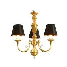 Kattokruunu Traditional Classic Country Brass -ominaisuus minityylisille metallisille 3 polttimoille