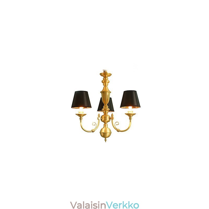Kattokruunu Traditional Classic Country Brass -ominaisuus minityylisille metallisille 3 polttimoille