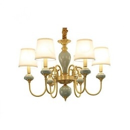 Kattokruunu Traditional Classic Country Brass -ominaisuus minityylisille metallisille 6 polttimoille