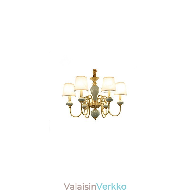 Kattokruunu Traditional Classic Country Brass -ominaisuus minityylisille metallisille 6 polttimoille