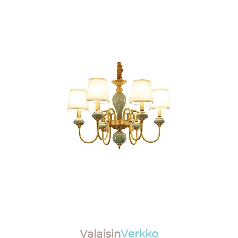 Kattokruunu Traditional Classic Country Brass -ominaisuus minityylisille metallisille 6 polttimoille