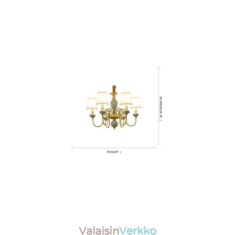 Kattokruunu Traditional Classic Country Brass -ominaisuus minityylisille metallisille 6 polttimoille