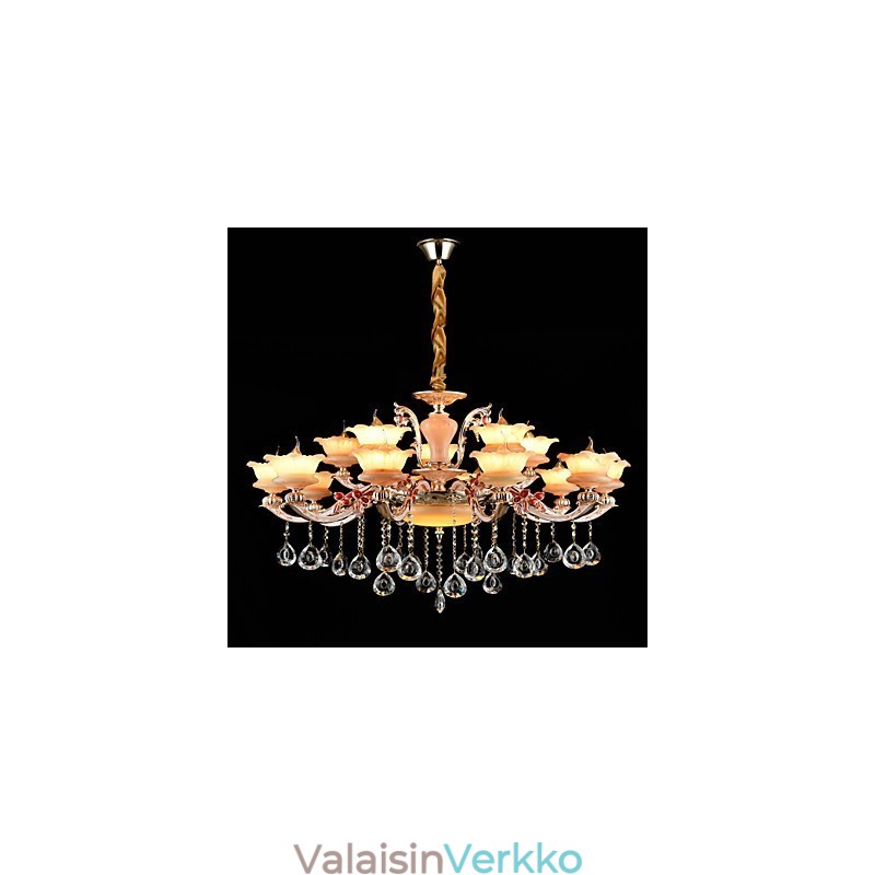 Riipus kevyt sinkkiseosominaisuus Crystal Mini Style Metalli sisäkauppoihin 15 polttimoa