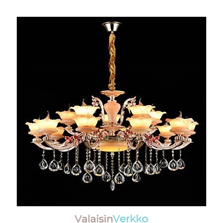 Riipus kevyt sinkkiseosominaisuus Crystal Mini Style Metalli sisäkauppoihin 15 polttimoa