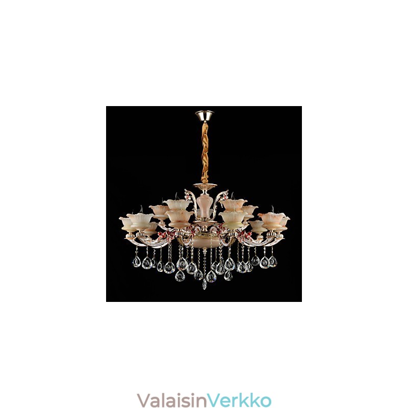 Riipus kevyt sinkkiseosominaisuus Crystal Mini Style Metalli sisäkauppoihin 15 polttimoa