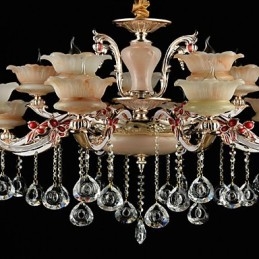 Riipus kevyt sinkkiseosominaisuus Crystal Mini Style Metalli sisäkauppoihin 15 polttimoa