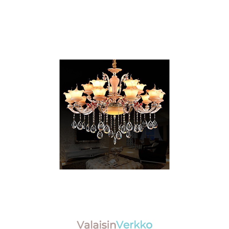 Riipus kevyt sinkkiseosominaisuus Crystal Mini Style Metalli sisäkauppoihin 15 polttimoa