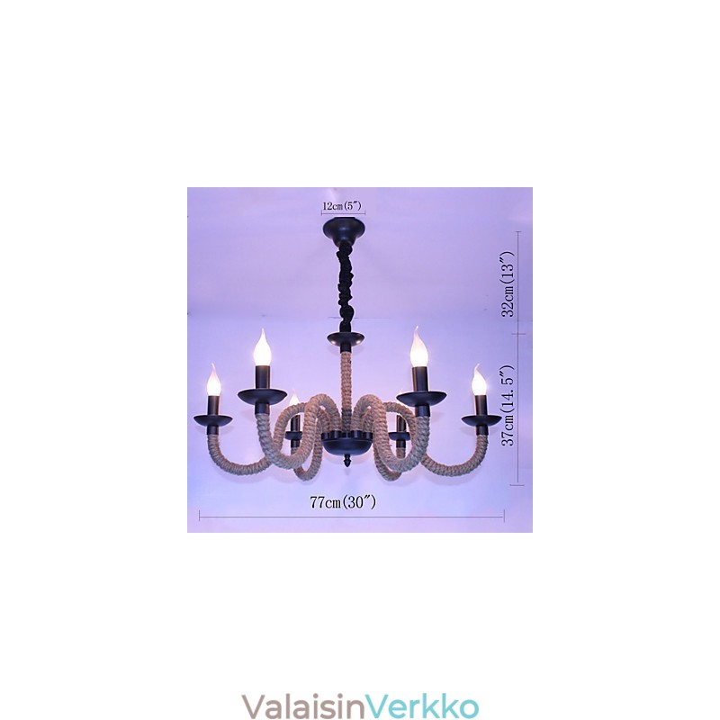 Loft Industrial Wind Vintage rautavalaisimet Kaupat Kattokruunu Köysi Kattokruunu Valot
