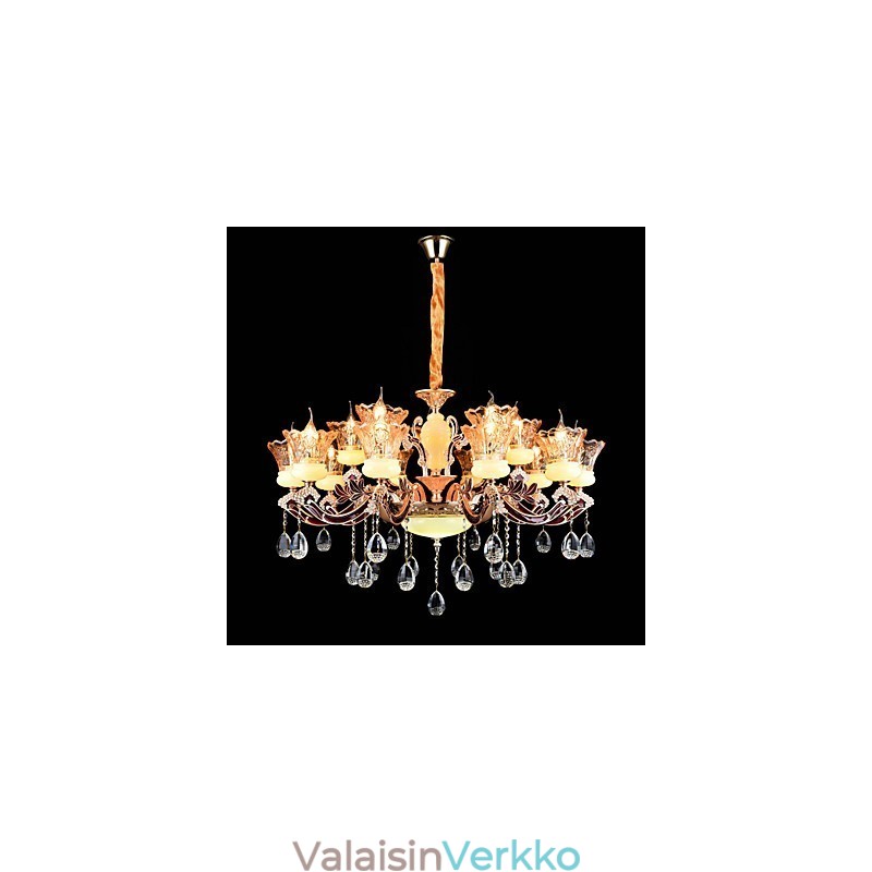 Riipus kevyt sinkkiseosominaisuus Crystal Mini Style Metalli sisäkauppoihin 15 polttimoa
