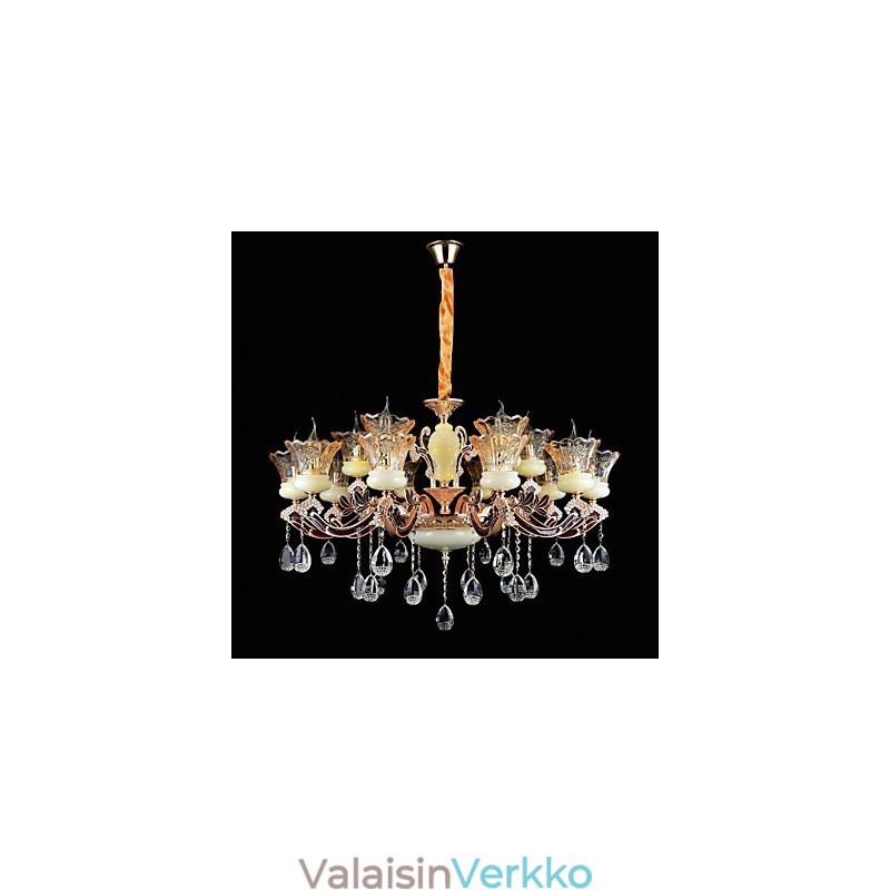 Riipus kevyt sinkkiseosominaisuus Crystal Mini Style Metalli sisäkauppoihin 15 polttimoa