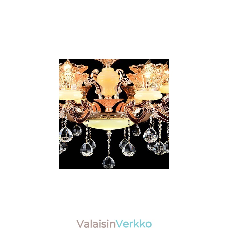Riipus kevyt sinkkiseosominaisuus Crystal Mini Style Metalli sisäkauppoihin 15 polttimoa