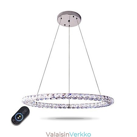 Moderni Ring Crystal -riippuvalaisin Moderni kristallikruunu kattovalaisin sisävalaisimet, himmennettävissä kaukosäätimellä Moderni Ring Crystal -riippuvalaisin Moderni kristallikruunu kattovalaisin sisävalaisimet, himmennettävissä kaukosäätimellä