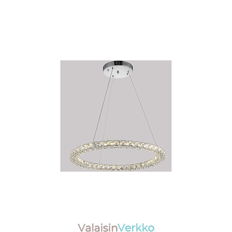 Moderni Ring Crystal -riippuvalaisin Moderni kristallikruunu kattovalaisin sisävalaisimet, himmennettävissä kaukosäätimellä