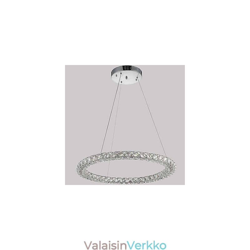 Moderni Ring Crystal -riippuvalaisin Moderni kristallikruunu kattovalaisin sisävalaisimet, himmennettävissä kaukosäätimellä