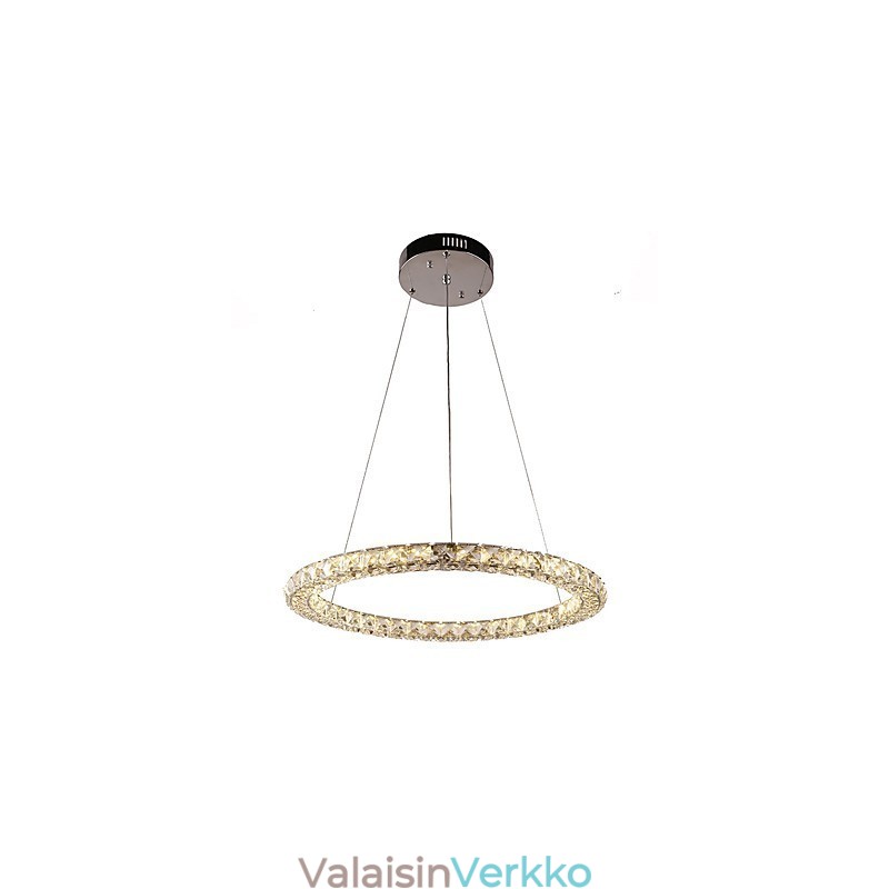 Moderni Ring Crystal -riippuvalaisin Moderni kristallikruunu kattovalaisin sisävalaisimet, himmennettävissä kaukosäätimellä