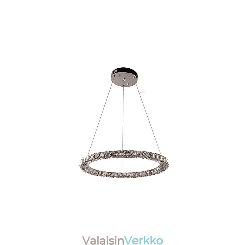Moderni Ring Crystal -riippuvalaisin Moderni kristallikruunu kattovalaisin sisävalaisimet, himmennettävissä kaukosäätimellä
