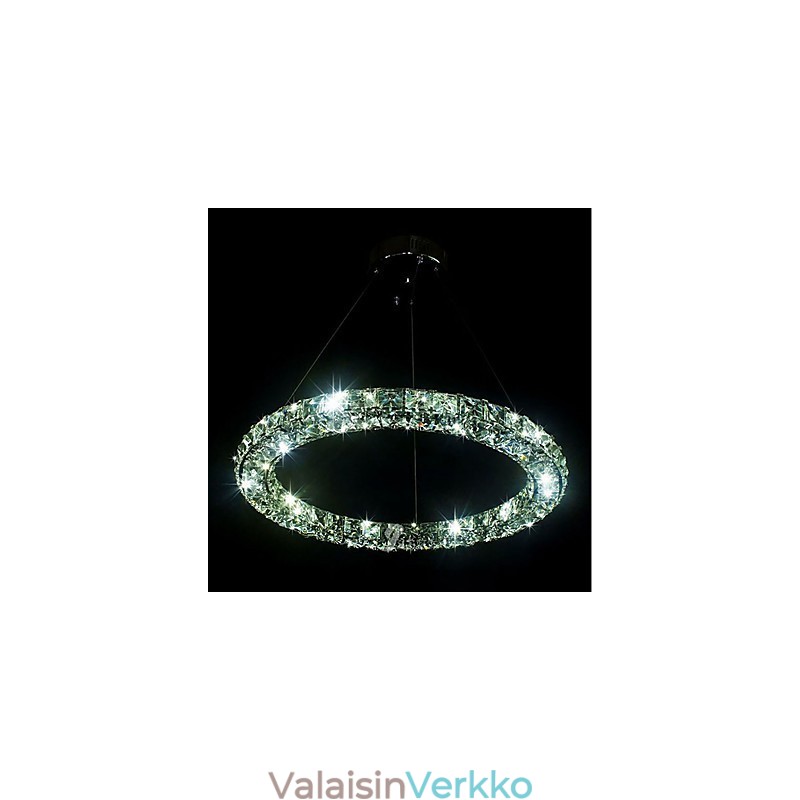 Moderni Ring Crystal -riippuvalaisin Moderni kristallikruunu kattovalaisin sisävalaisimet, himmennettävissä kaukosäätimellä