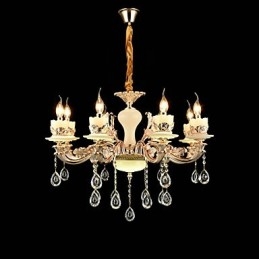 Perinteinen klassinen sinkkiseosominaisuus Crystal Mini Style Metal 8 lamps -kattokruunulle